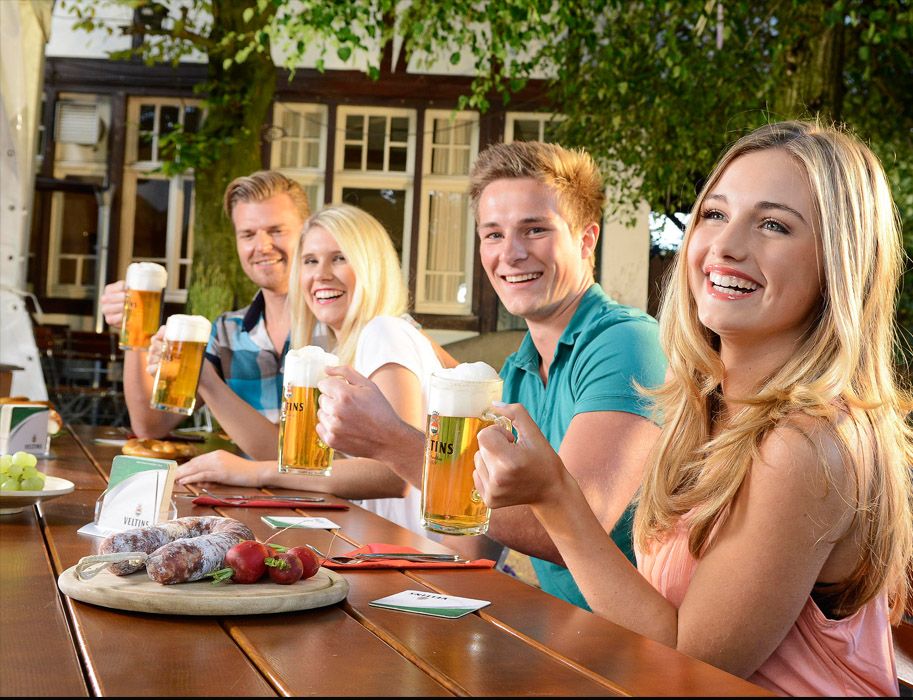 Gezelligheid staat centraal in de biertuin