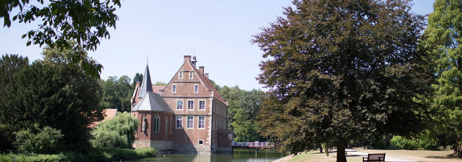 Buitenaanzicht van kasteel Hülshoff, Havixbeck