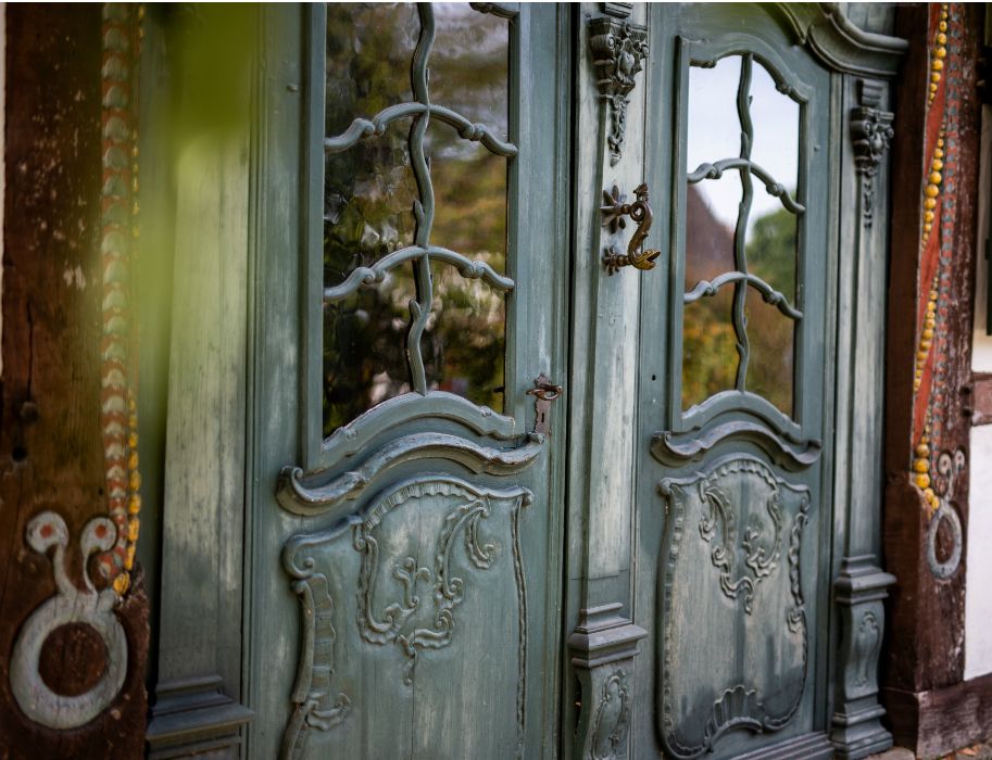 Close-up van een Paderborn huis in het openluchtmuseum