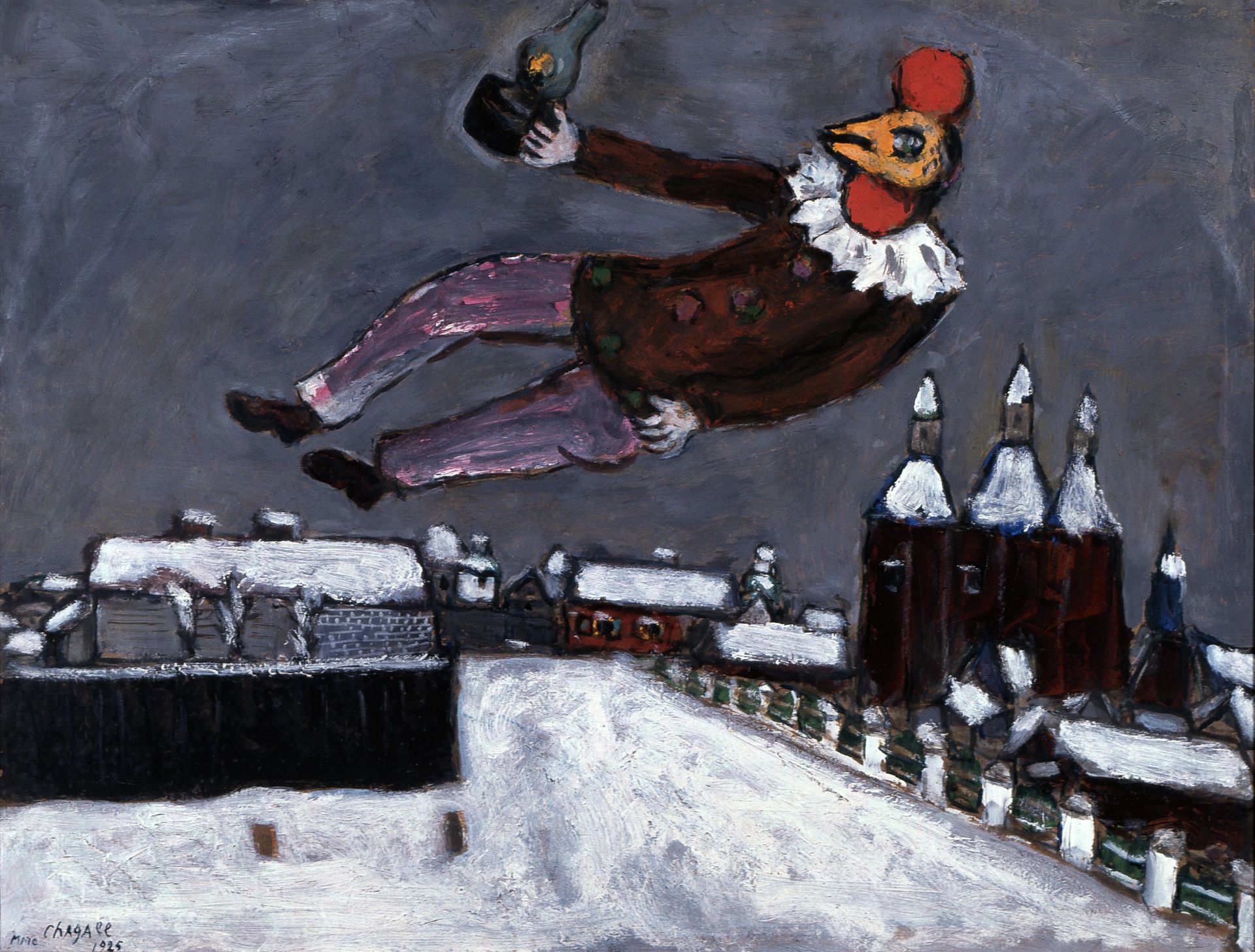 Marc Chagall, Haan boven Vitebsk, 1925, Olieverf op karton, privé-verzameling