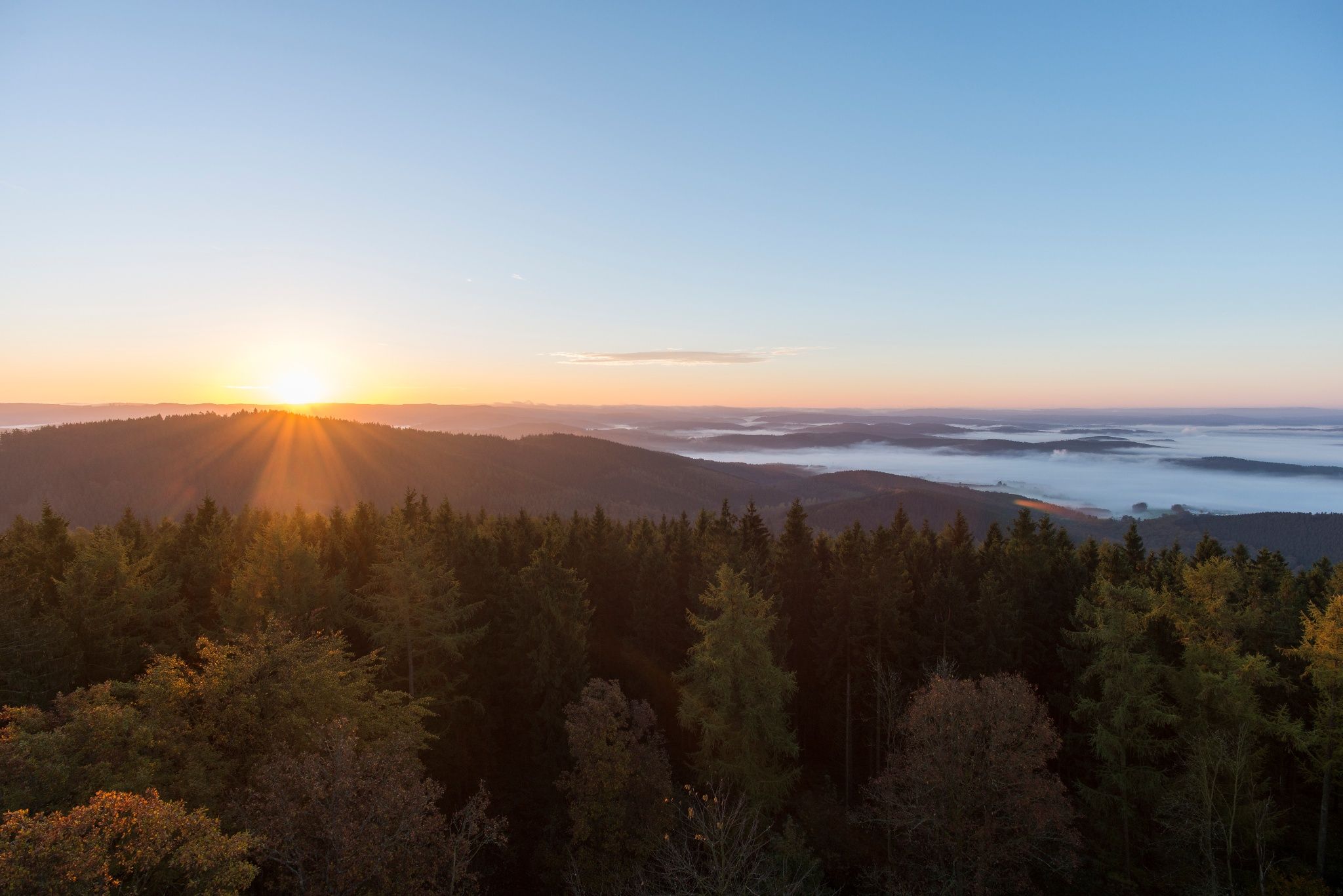 Uitzicht vanaf Kindelsberg in Siegerland