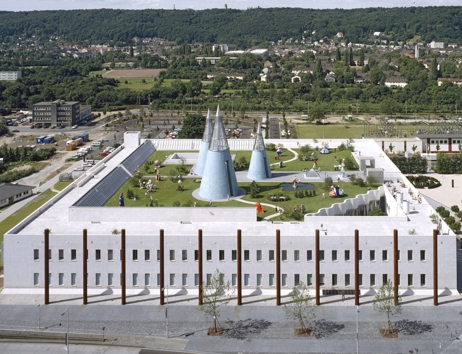 Het dak van de Bundeskunsthalle is toegankelijk