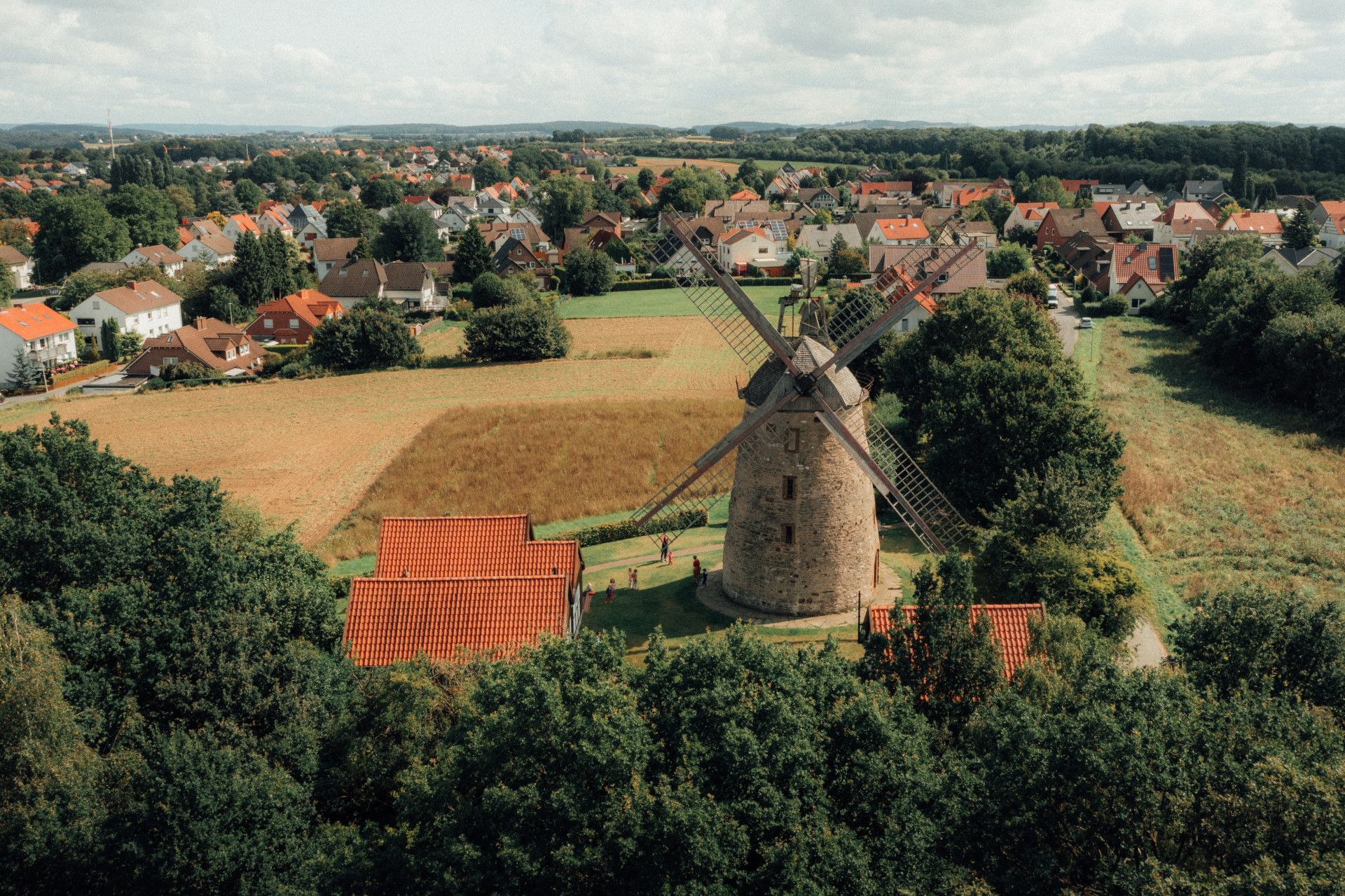 Windmühle Meißen Drohnenaufnahme