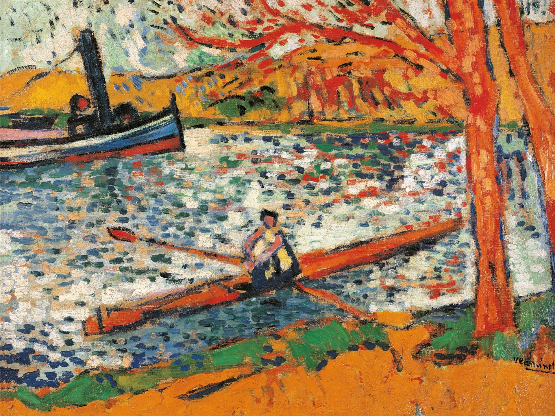 Maurice de Vlaminck, Roeiboot bij Chatou, rond 1906, Albertina, Wenen