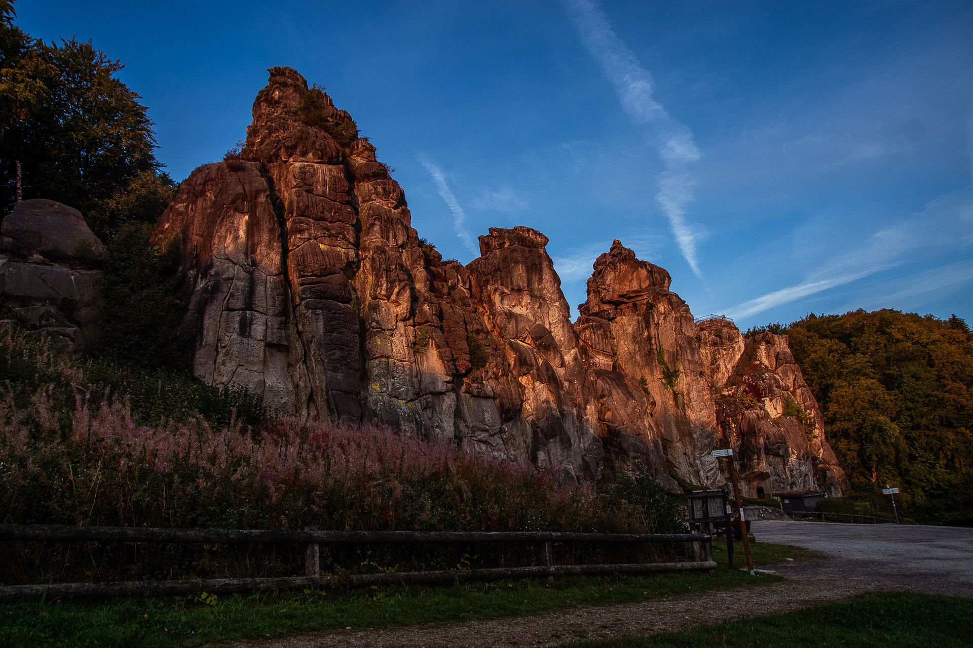 Avondsfeer Externsteine, Teutoburgerwoud